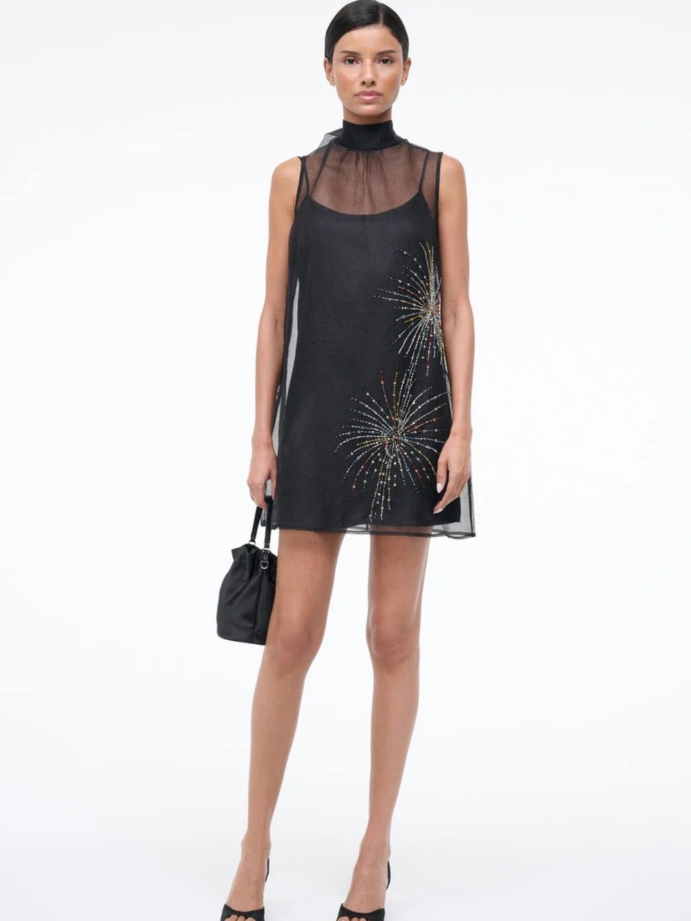 STAUD NWT Albee Embellished Mini Dress